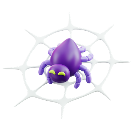 Spinnennetz und Spinne  3D Icon