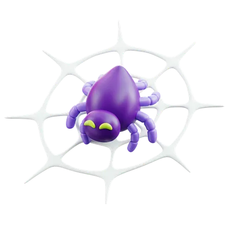 Spinnennetz und Spinne  3D Icon