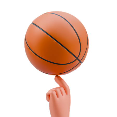 Spinning basketball  3D Icon