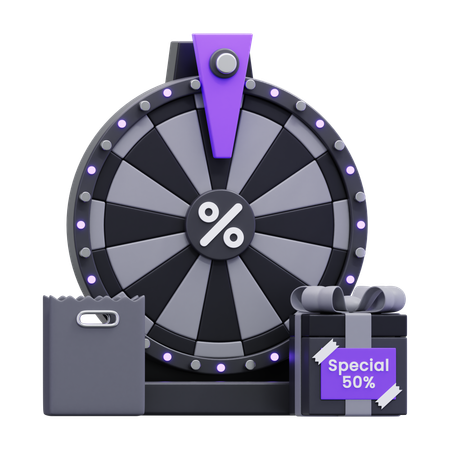 Spinning Discount Tag  3D Icon