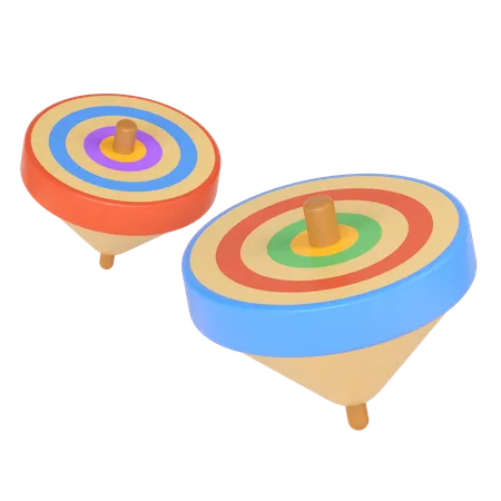 Spinning Tops Illustration In 3 D Design 3D Icon