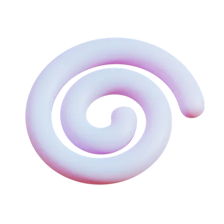 Organic Spiral Abstract Shapes 3D Icon