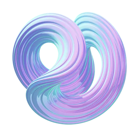 Holographic Twisted Abstract Shape Iridescent Twisted Abstract Shape 3D Icon