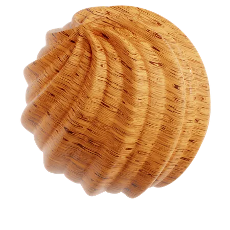 Wood Spiral Abstract Shape  3D Icon