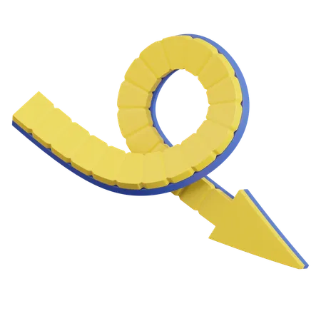 Spiral Arrow Loop  3D Icon