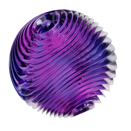 Spiral Ball Abstract Shape  3D Icon