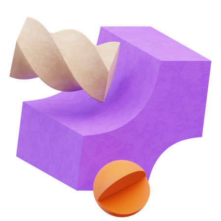 Spiral Block Abstract Shape  3D Icon