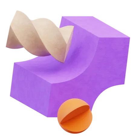Spiral Block Abstract Shape  3D Icon