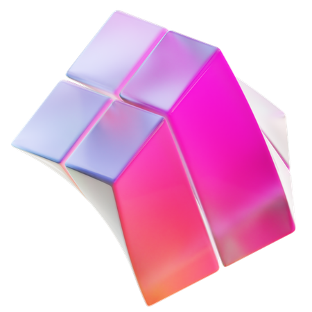 Spiral Cube Abstract Shape  3D Icon