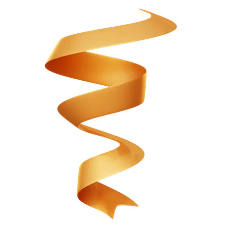 Spiral Golden Ribbon  3D Icon