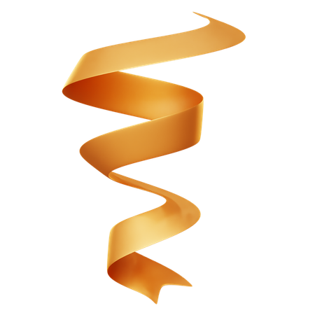 Spiral Golden Ribbon  3D Icon