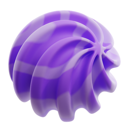 Spiral Gradient Purple Abstract Shape  3D Icon