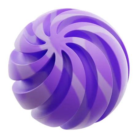 Spiral Gradient Purple Abstract Shape  3D Icon