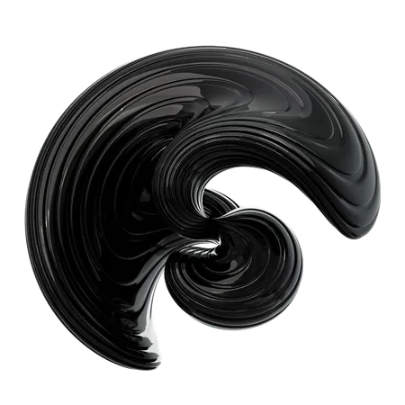 3 D Abstract Black Clean Illustration 3D Icon
