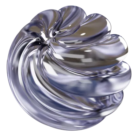 3 D Glass Spiral Round Abstract Shape 3D Icon