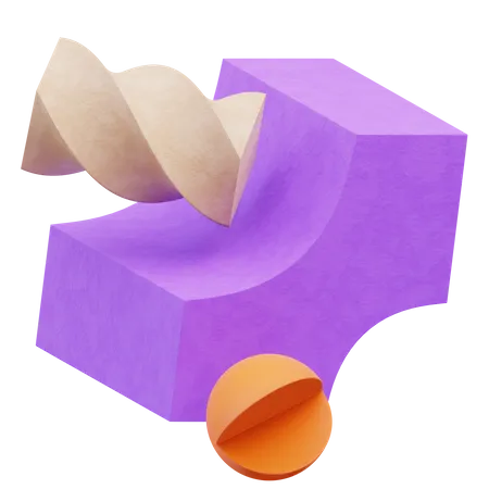 Spiralblock abstrakte Form  3D Icon