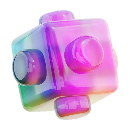 Forme abstraite de cube en spirale  3D Icon