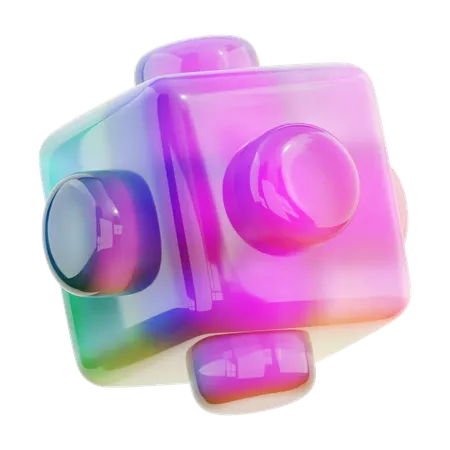 Forme abstraite de cube en spirale  3D Icon