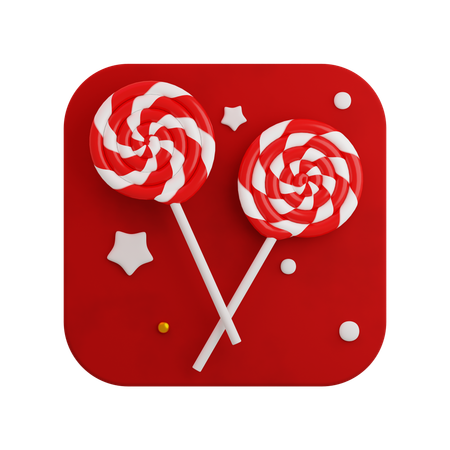 Spirale de canne en bonbon de Noël  3D Icon