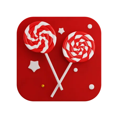 Spirale de canne en bonbon de Noël  3D Icon