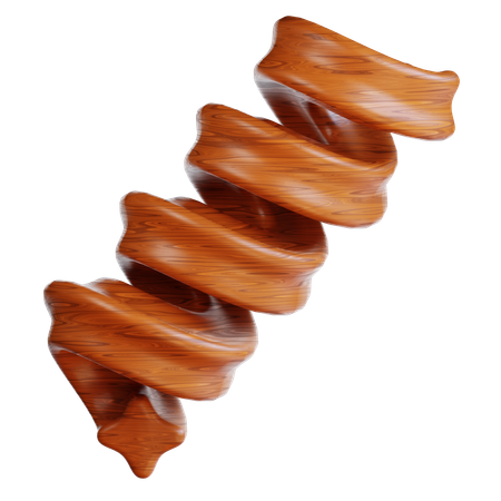 Spiraling Wooden Objec  3D Icon