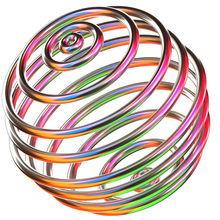 Spiralkugel holografische Formen  3D Icon