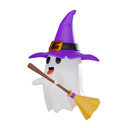 Spirit with broom  3D Icon