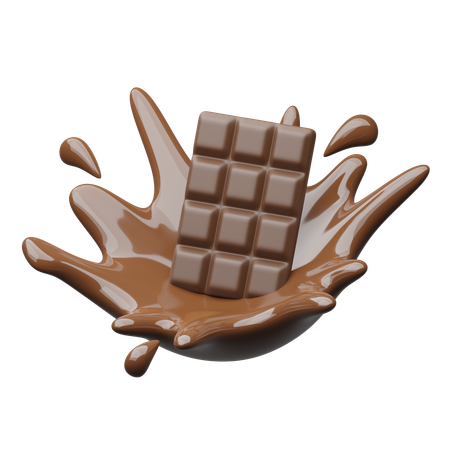 Splashing chocolate  3D Icon
