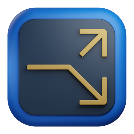 Split Arrow Arrow  3D Icon