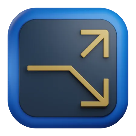 Split Arrow Arrow  3D Icon