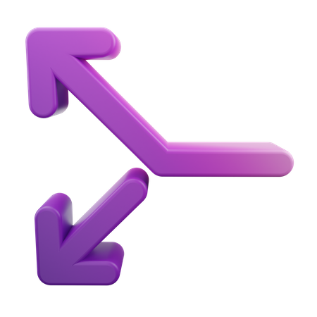 Split Arrow  3D Icon