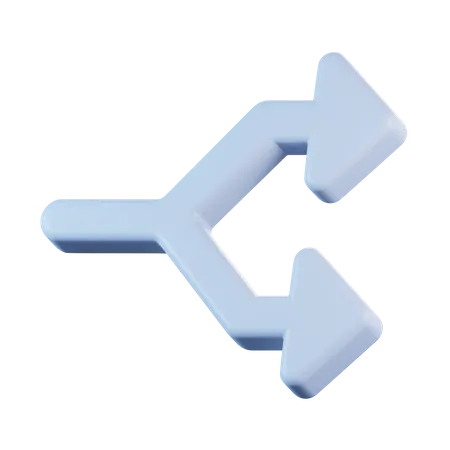 Split Arrow  3D Icon