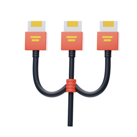 Split Cable  3D Icon