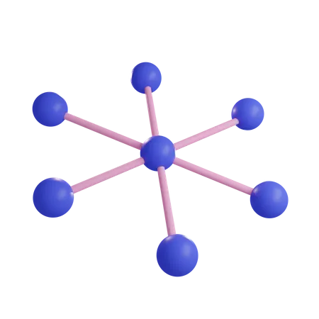 Spoke And Hub Structure  3D Icon