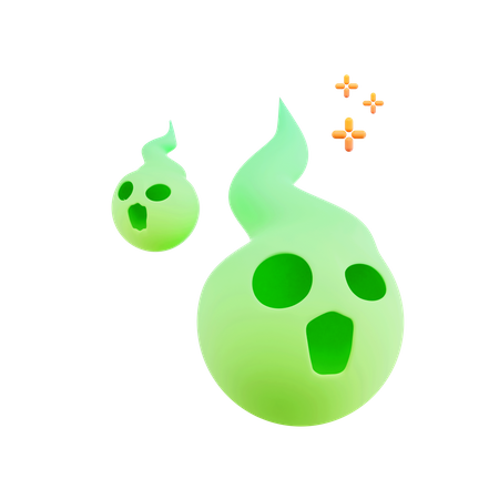 Spooky Green Ghost  3D Icon