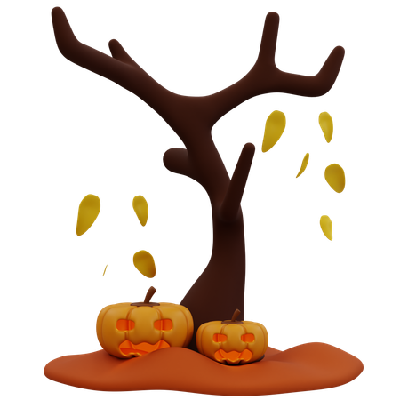 Spooky Halloween Night with Enchanted Tree  3D Icon