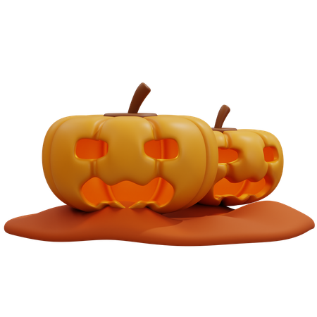 Spooky Halloween Night with Jack O’Lanterns  3D Icon