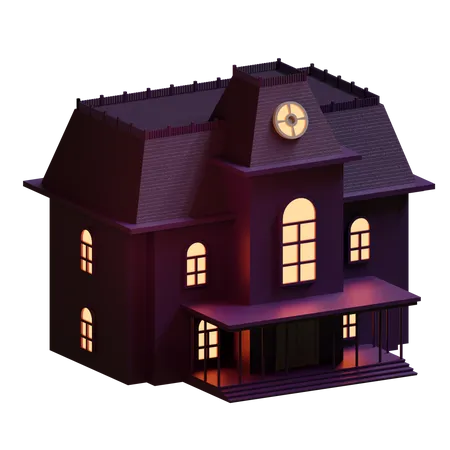 Halloween Spooky House 3 D Design Element 3D Icon