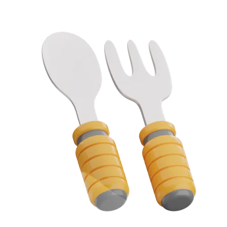 Spoon And Fork  3D Icon