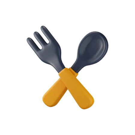 Spoon And Fork  3D Icon