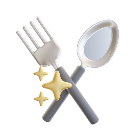 Spoon And Fork 3D Icon