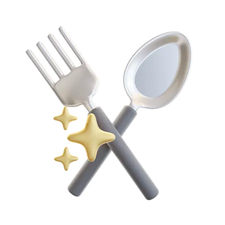 Spoon And Fork 3D Icon