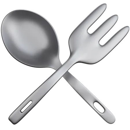 3 D Rendering Fork And Spoon Isolated 3D Icon