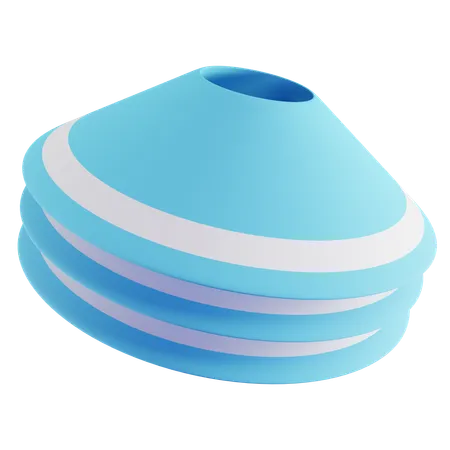 3 D Illustration Of Blue Sport Cone 3D Icon