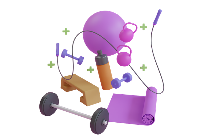 Sport Fitness Equipment  3D Icon
