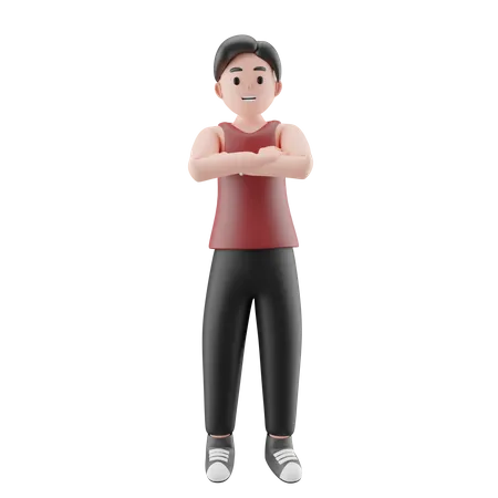 Sport Man Standing Confidently  3D Illustration