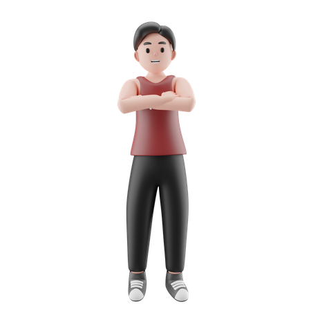 Sport Man Standing Confidently  3D Illustration