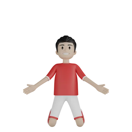 Sport person celebrate success  3D Illustration