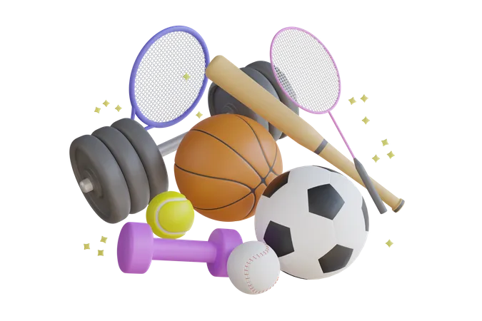 Sportausrüstung  3D Illustration