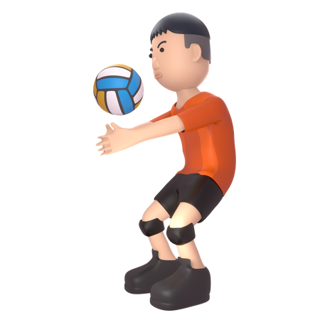 Sportif jouant au volley-ball  3D Illustration